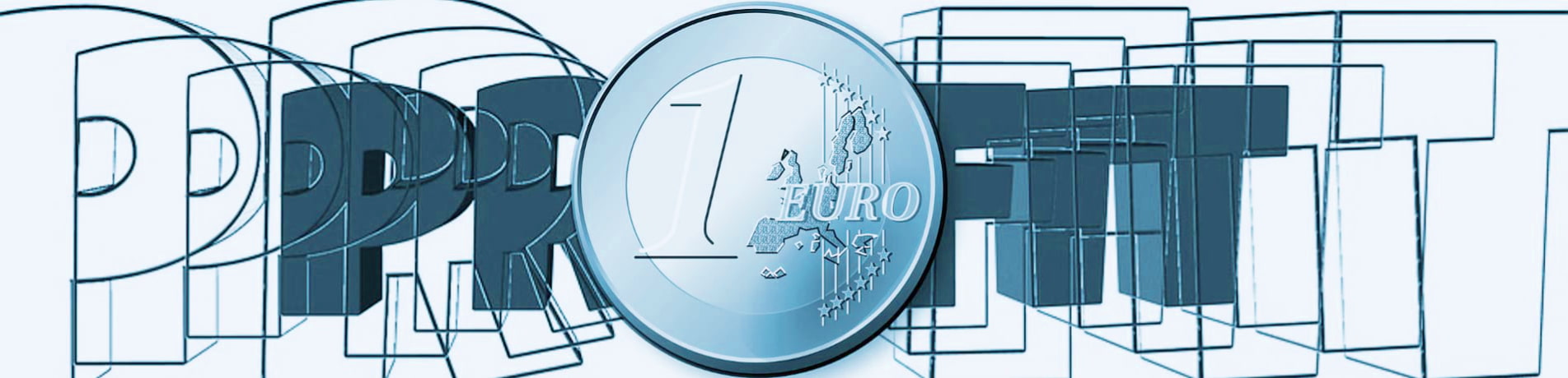 1 Euro Münze und Schriftzug Profit symbolisieren Gewinn durch vernünftige Preise und realistische Kostenrechnung für Webdesign, Marketing und SEO mit netzSEO